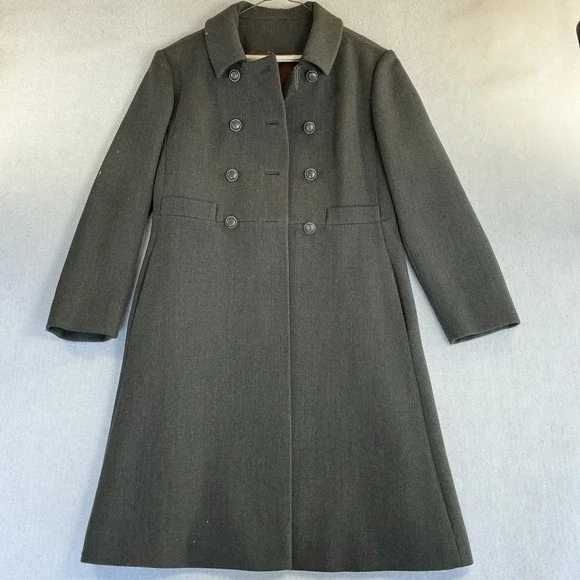 Vintage Betty Rose Gray Wool Jacket Double Breasted 1960s Mod Coat Damage - Picture 2 of 16